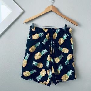 Men’s Swim Trunks Size Small Unlined Pineapple Print
